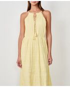 Lichtgele geborduurde Tashou-jurk