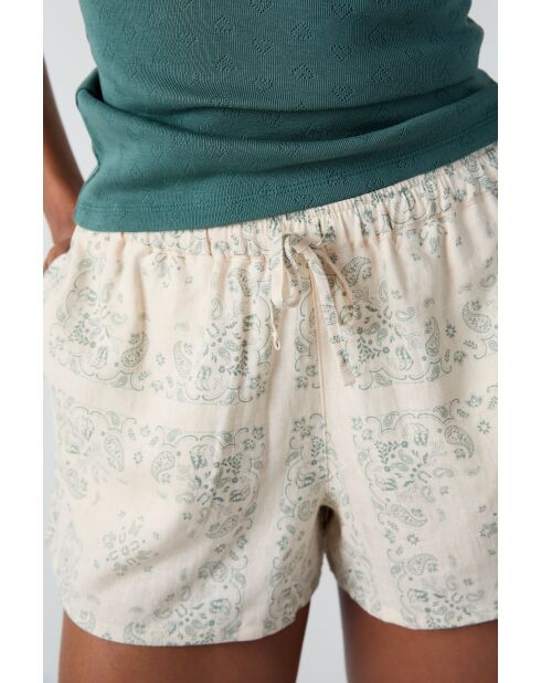 Ecrufarbene Shorts Benjy mit Aufdruck