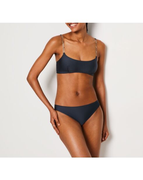 Bralette-BH ohne Bügel und ohne Muschel Strap Swim Anthrazit