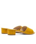 Mules à talon CA-264 texturé effet coco jaunes