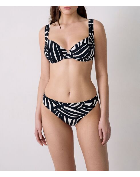 Espelho klassischer BH mit Bügel und ohne Schale, gedruckt auf schwarzem Hintergrund