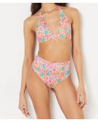 Bonita mehrfarbige Bikinihose mit hoher Taille