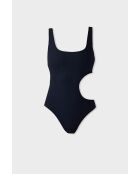 Bañador rosa negro de 1 pieza sin aros