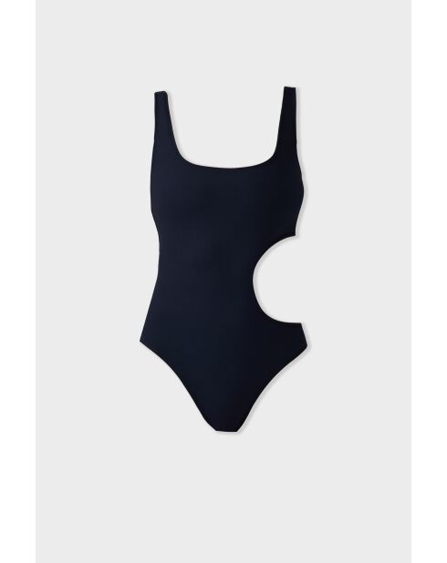 Bañador rosa negro de 1 pieza sin aros