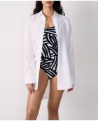 Elmo b weißes Langarmhemd