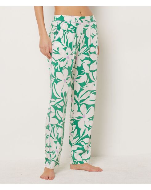 Pantalon Vyns imprimé fond vert