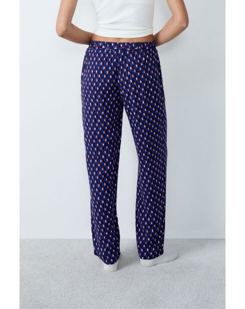 Pantaloni Beryl con stampa blu verde