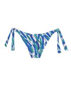 Malibu Classic Bikinihose mit Schleife, blau-grüner Aufdruck