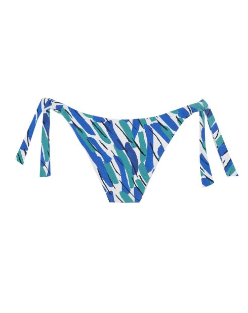 Malibu Classic Bikinihose mit Schleife, blau-grüner Aufdruck