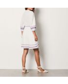 Ecru geborduurde jurk Hakan