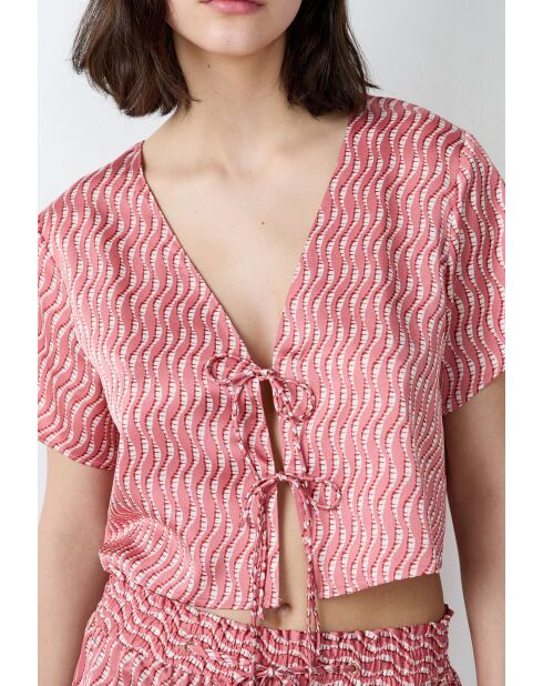 Top Kaila con stampa mattoncini