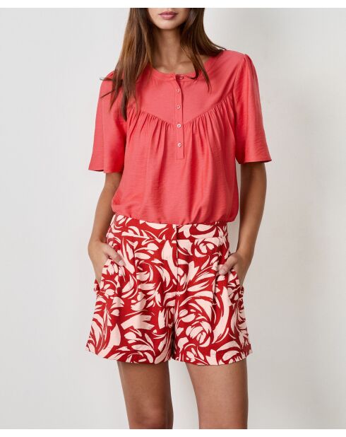 Calypso short met koraalprint