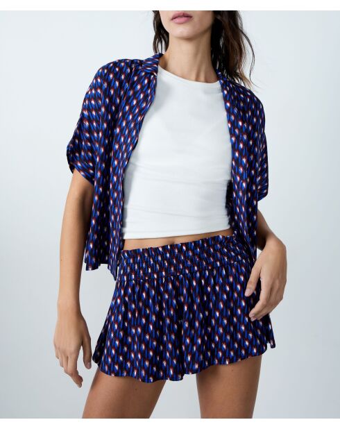 Beryl shirt met blauwgroene print