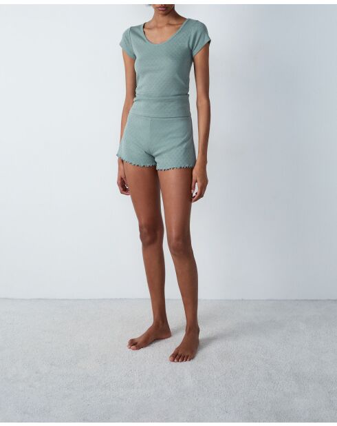 T-shirt met kaki olijfgroen van Pollin