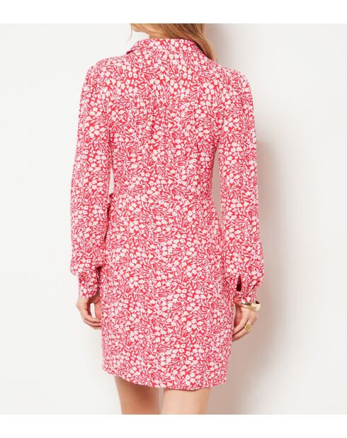 Toco jurk bedrukt met koraalkleurige achtergrond