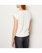 Ecru sweater van Fourtney in ecru