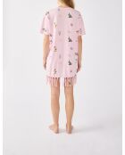 Roze Arizonalove korte jurk met korte mouwen