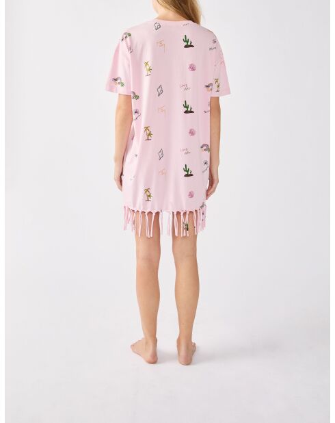 Roze Arizonalove korte jurk met korte mouwen