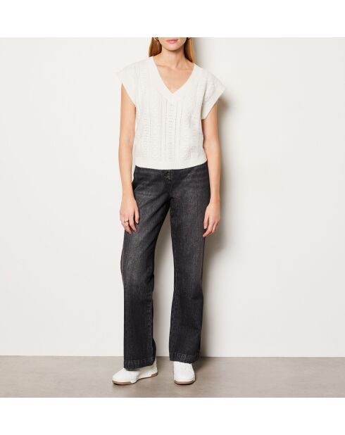 Ecru sweater van Fourtney in ecru