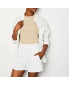 Ecrufarbene Shorts Casha