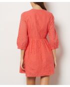 Vestido Coral bordado Tully