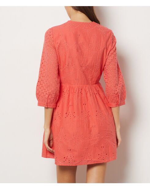 Vestido Coral bordado Tully