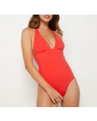 Costume da bagno intero rosso Sculpt senza ferretto senza scocca