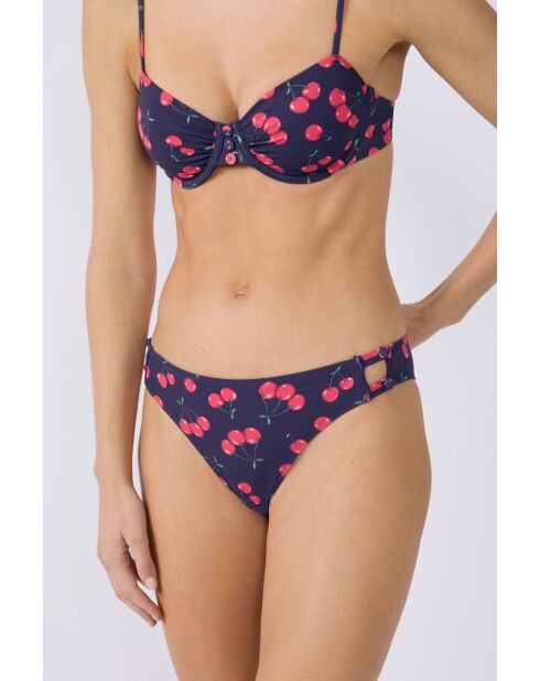 Bikinihose Bacio mit marineblauem Aufdruck