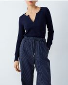 T-Shirt Flok Mitternachtsblau