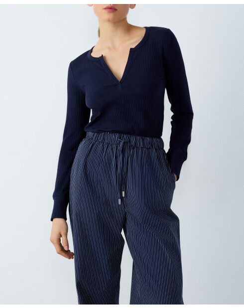 T-Shirt Flok Mitternachtsblau