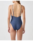 Maillot de bain 1 pièce sans armature Poppie jean denim