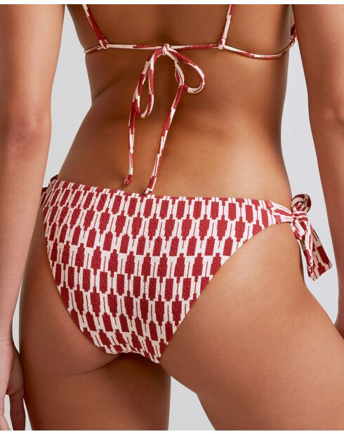 Tribe Classic Bikinibroekje met wijde strik en witte achtergrondafdruk