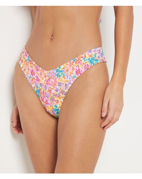 Bonita mehrfarbige brasilianische Bikinihose mit hohem Beinausschnitt
