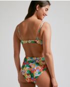 Amazonia mehrfarbige Bikinihose mit hoher Taille