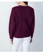 Maglione Gilda cassis con scollo a V