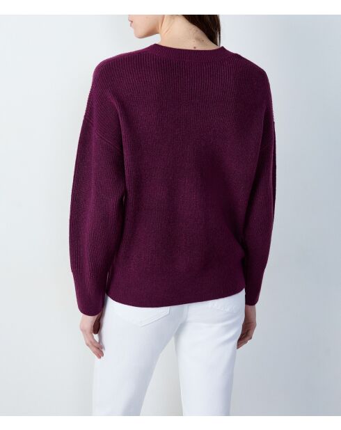 Maglione Gilda cassis con scollo a V