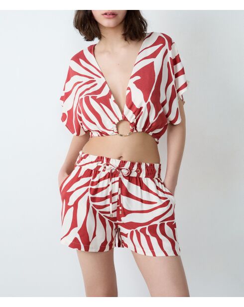 Pantalones cortos Kalio estampados sobre fondo crudo