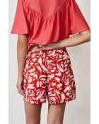 Calypso short met koraalprint