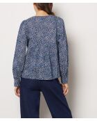 Blusa Suzon blu verde stampata