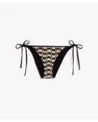 Magic Shell Bikinihose mit beige-schwarzem Aufdruck