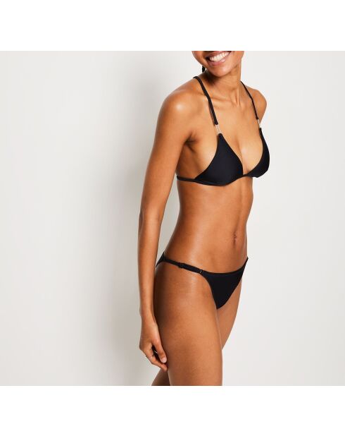 Schwarzer Triangel-BH mit Riemen ohne Bügel und ohne Schale