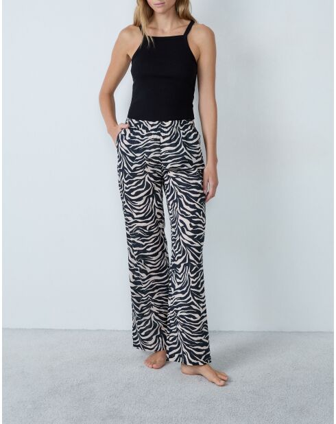 Kali Noir Hose mit schwarzem Aufdruck