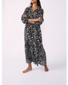 Abito a manica lunga Espelho b con stampa a fondo nero