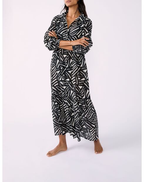 Abito a manica lunga Espelho b con stampa a fondo nero