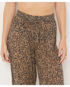 Idylle b broek met bruine achtergrondprint