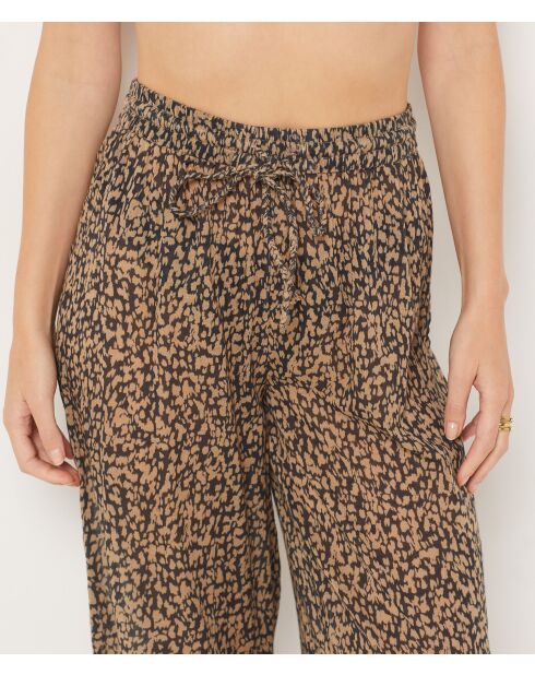 Idylle b broek met bruine achtergrondprint
