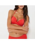 Klassieke push-up bh met frame en perfecte rode schelp