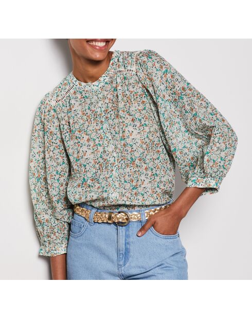 Blauwgroen overhemd met print Vaiana