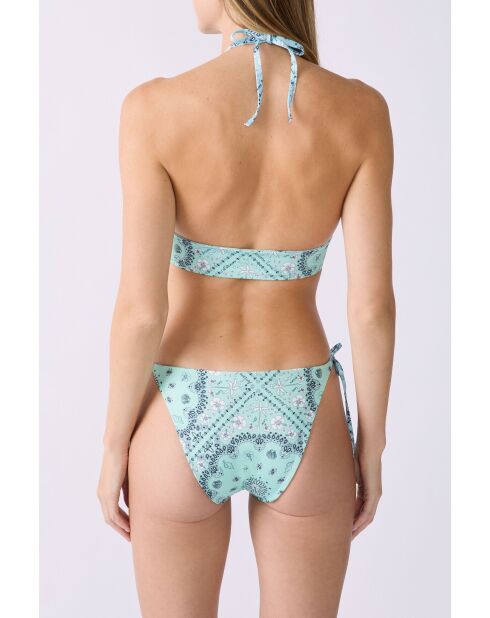 Arizonalove himmelblaue Bikinihose mit Krawatte