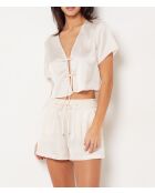 Tioko ecrufarbene bedruckte Shorts